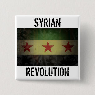 Grungy "Syrian Revolution" Syria Flag 15 Cm Square Badge