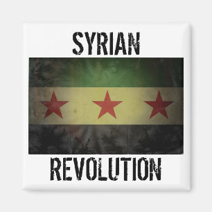 Grungy "Syrian Revolution" Syria Flag Magnet