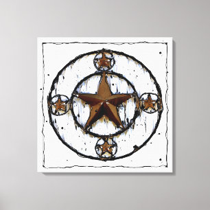 GRUNGY TEXAS STAR CANVAS PRINT