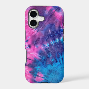 Grungy Textured Pink Blue Purple Tie Dye