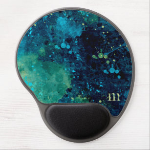 Grungy Turquoise and Yellow Gel Mouse Pad