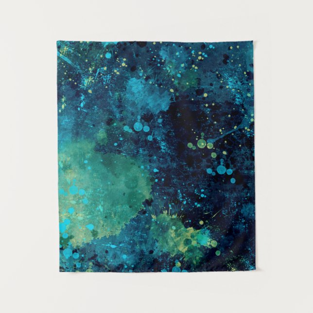 Grungy Turquoise and Yellow Tapestry (Front)