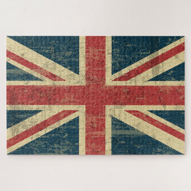 Grungy Union Jack Flag of UK Jigsaw Puzzle (Horizontal)