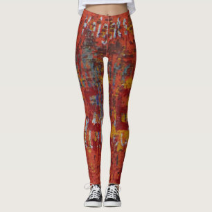Grungy Urbex Graffiti Wall Abstract Yoga Running Leggings