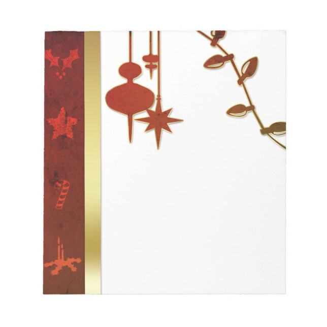 Grungy Vintage Gold Christmas Notepad (Front)