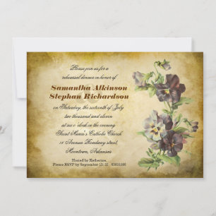 grungy vintage old paper rehearsal dinner invites