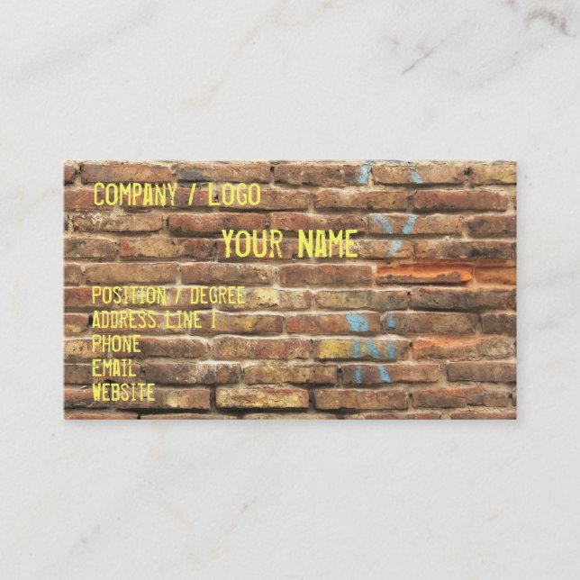 Grungy Wall Business Card (Front)