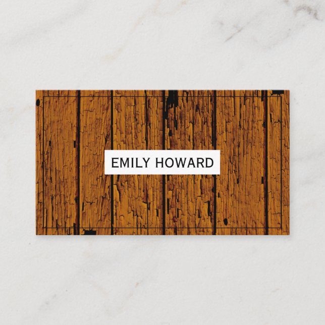 Grungy Wood Grain Business Card (Front)