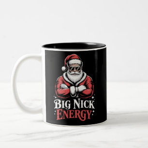 Grunt Style Big Nick Energy Funny Santa Christmas Two-Tone Coffee Mug