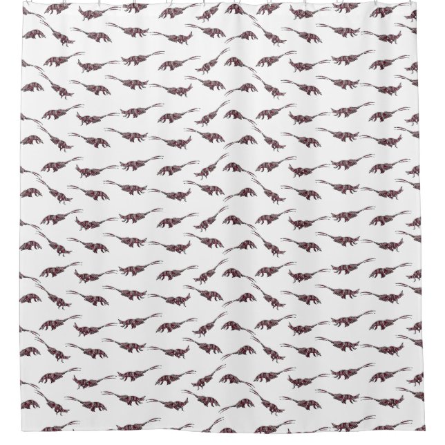 Grüntyers sillystration Tinsel krill pattern.  Shower Curtain (Front)