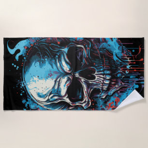 Gruseliger Totenkopf Beach Towel