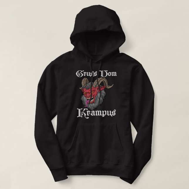 Gruss Vom Krampus Germanic Christmas Demon Merry K Hoodie (Design Front)