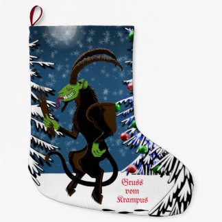Gruss vom Krampus Large Christmas Stocking