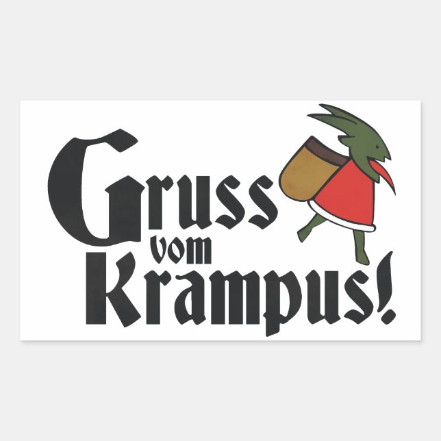 Gruss Vom Krampus Rectangular Sticker (Front)