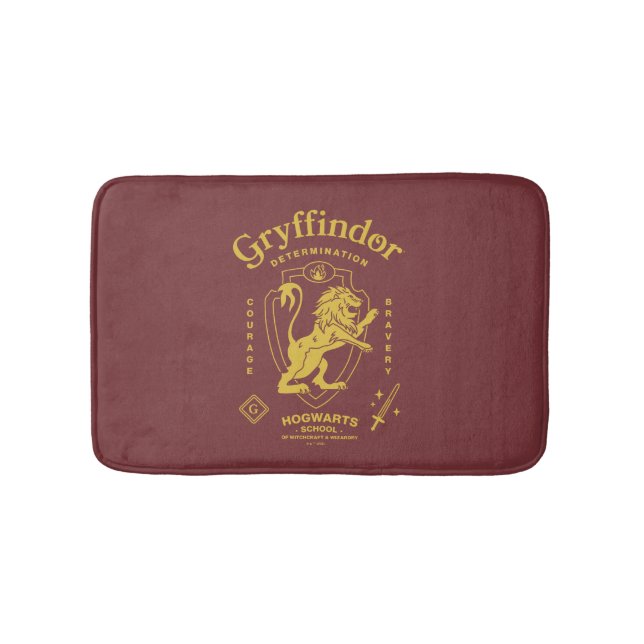 GRYFFINDOR™ Determination Courage Bravery Crest Bath Mat (Front)