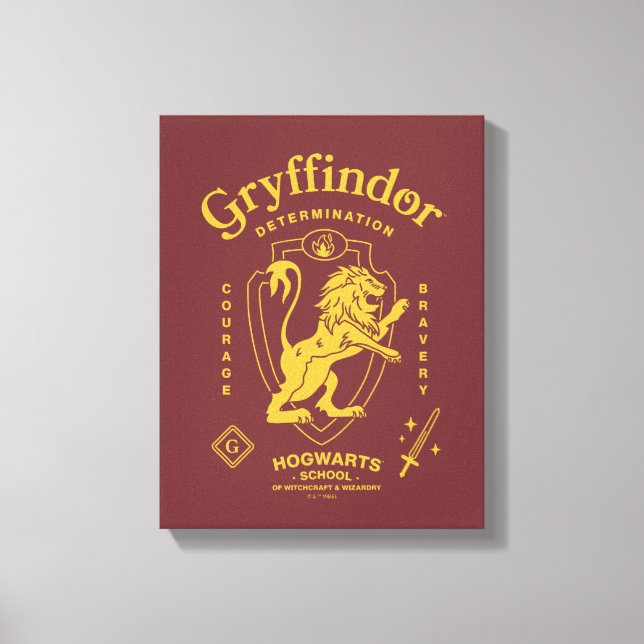 GRYFFINDOR™ Determination Courage Bravery Crest Canvas Print (Front)