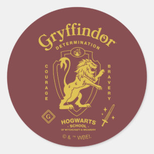 GRYFFINDOR™ Determination Courage Bravery Crest Classic Round Sticker
