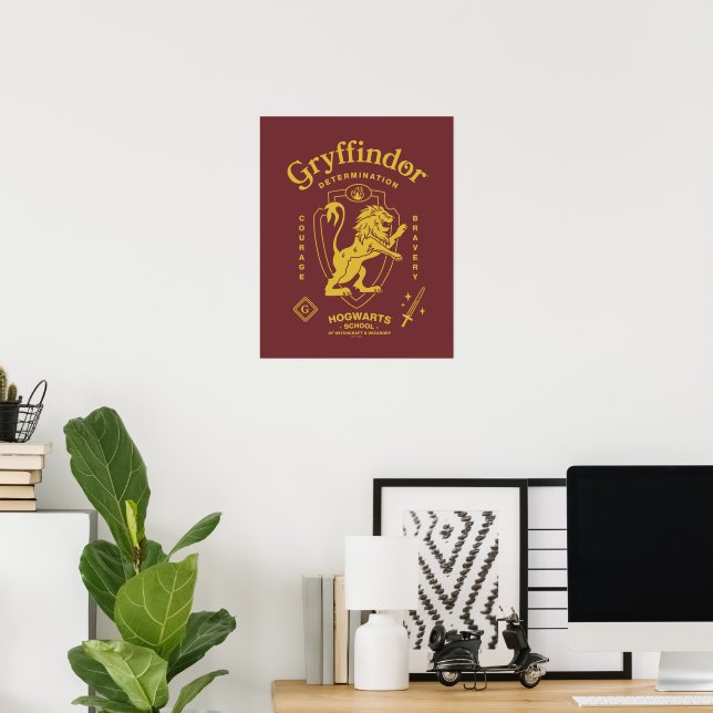 GRYFFINDOR™ Determination Courage Bravery Crest Poster (Home Office)