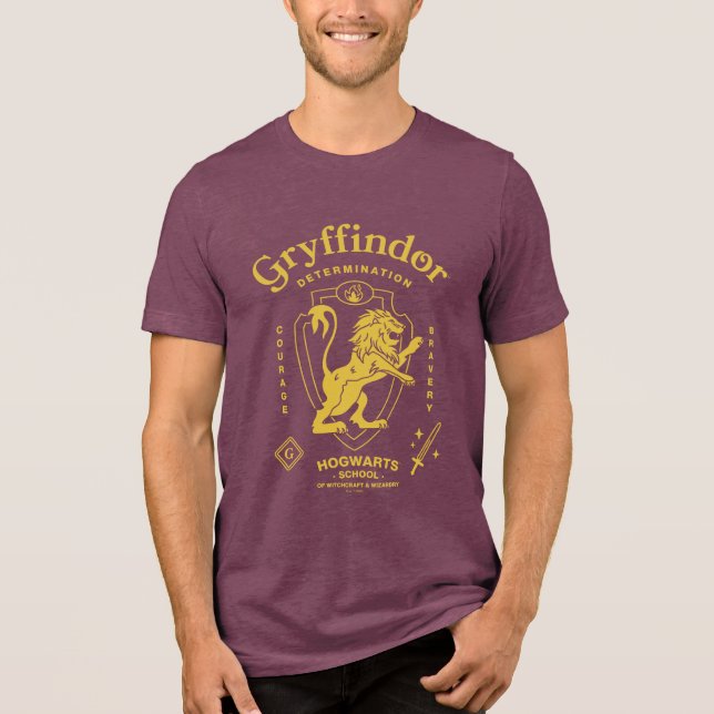 GRYFFINDOR™ Determination Courage Bravery Crest Tri-Blend Shirt (Front)