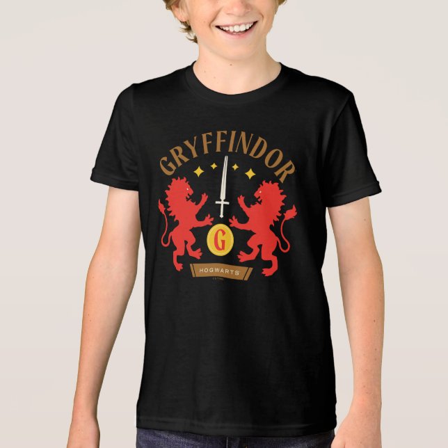 GRYFFINDOR™ House Double Lion Sword Graphic Tri-Blend Shirt (Front)