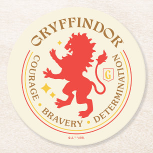 GRYFFINDOR™ Red Lion House Pride Badge Round Paper Coaster