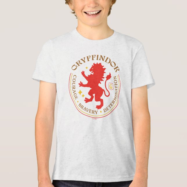 GRYFFINDOR™ Red Lion House Pride Badge Tri-Blend Shirt (Front)