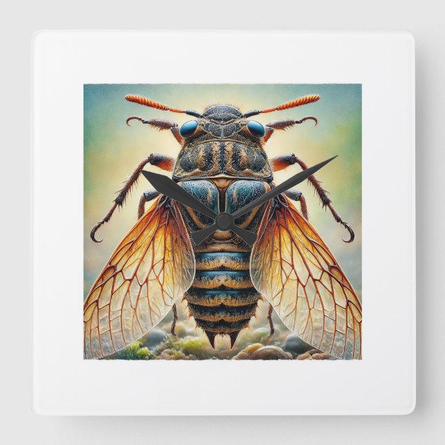 Grylloblatodea Insect Dorsal View 200724IREF221 -  Square Wall Clock (Front)