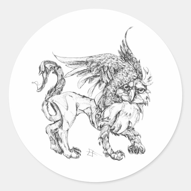 Gryphon Classic Round Sticker (Front)