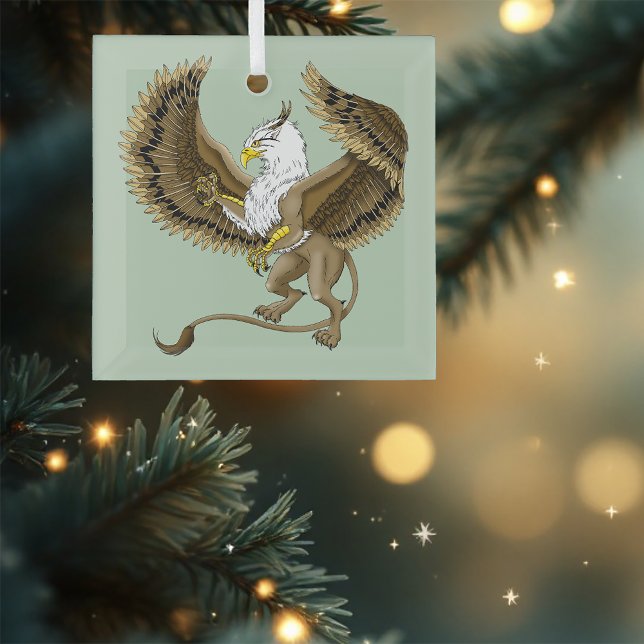 Gryphon Fantasy Griffin Mythology  Glass Tree Decoration (Creator Uploaded)