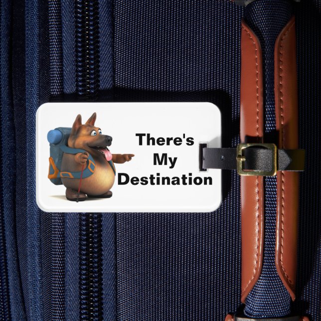 GS backpacker theres my destination Luggage Tag (Front Insitu 4)