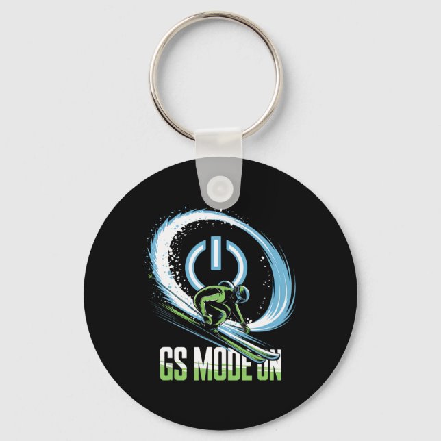 Gs Mode On Alpine Skiing  Key Ring (Front)