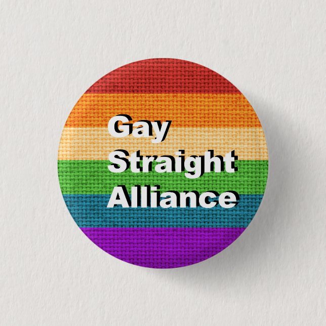 GSA - Gay Straight Alliance Ally Button Pin (Front)