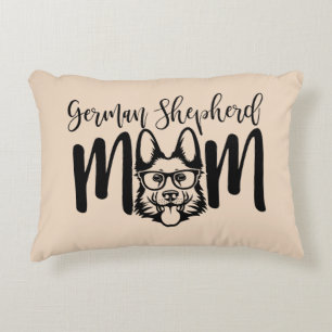 GSD German Shepherd Mum on  Beige Decorative Cushion