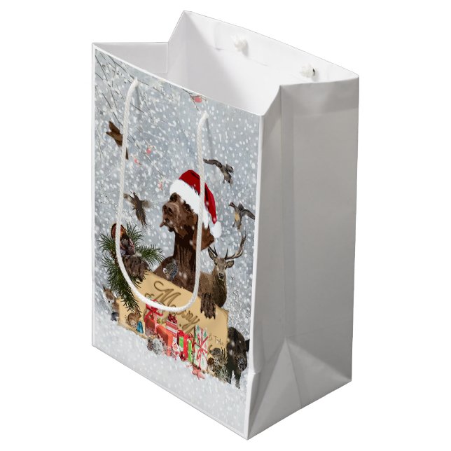 Gsp ,Dog christmas      Medium Gift Bag (Front Angled)