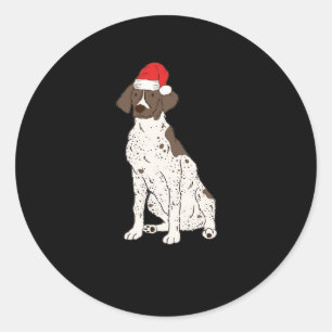 GSP German Shorthaired Pointer Christmas Santa Dog Classic Round Sticker