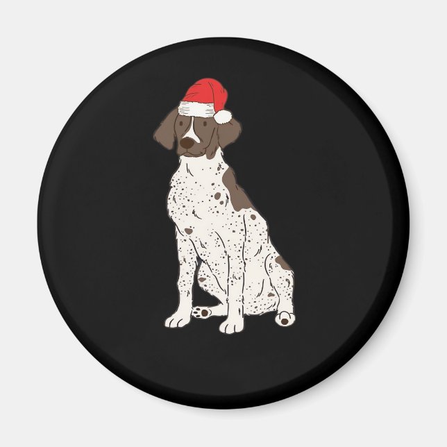 GSP German Shorthaired Pointer Christmas Santa Dog Magnet (Front)