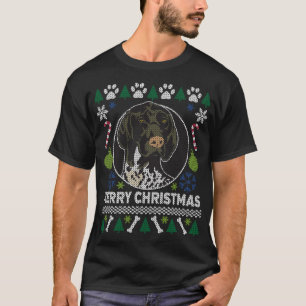 GSP German Shorthaired Pointer Merry Christmas Ugl T-Shirt