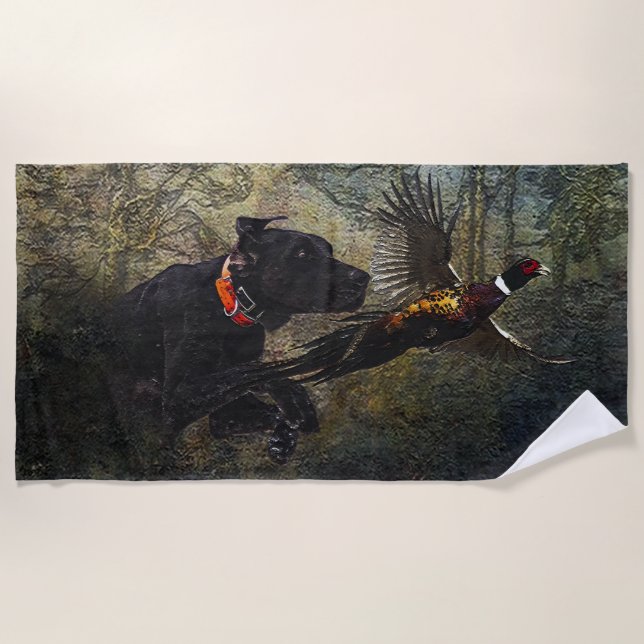 GSP , Hunting pheasant   Beach Towel (Front)