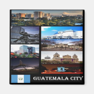GT - Guatemala City - Collage Mosaic Magnet