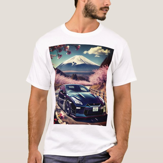 GT-R Japan nissan japanese car initial D drift T-Shirt (Front)