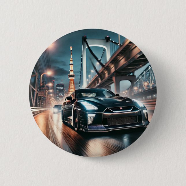 GT-R nissan tokyo japan japanese car daikoku 6 Cm Round Badge (Front)