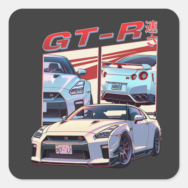 GT-R STREET LEGEND SQUARE STICKER (Front)