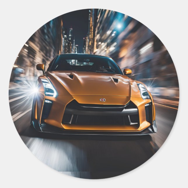 GT-R Tokyo nissan car japan japanese wangan Classic Round Sticker (Front)