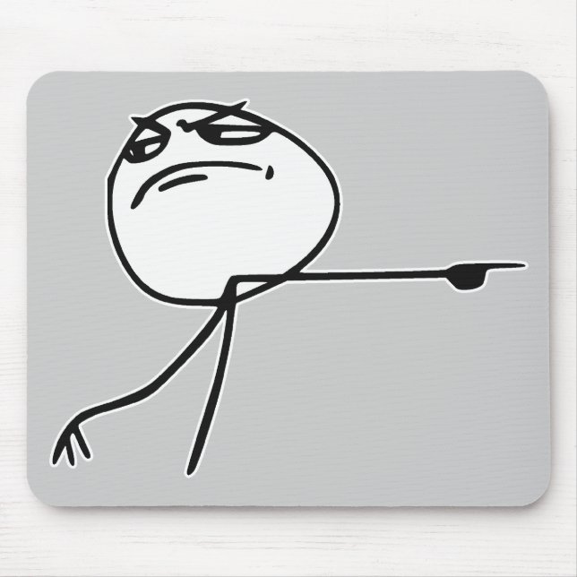 GTFO Get Out Guy Rage Face Comic Meme Mouse Pad (Front)