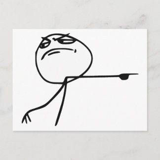 GTFO Get Out Guy Rage Face Comic Meme Postcard