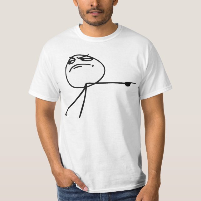 GTFO Get Out Guy Rage Face Comic Meme T-Shirt (Front)