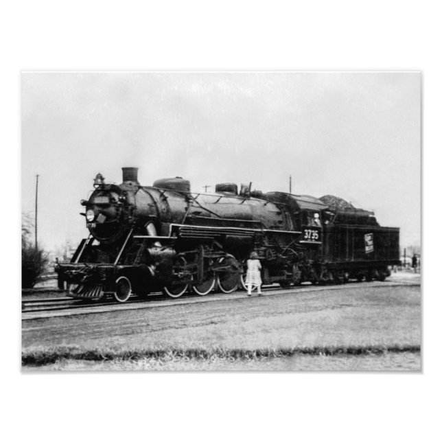 GTW Railroad engine #3735 circa 1940s Photo Print (Front)
