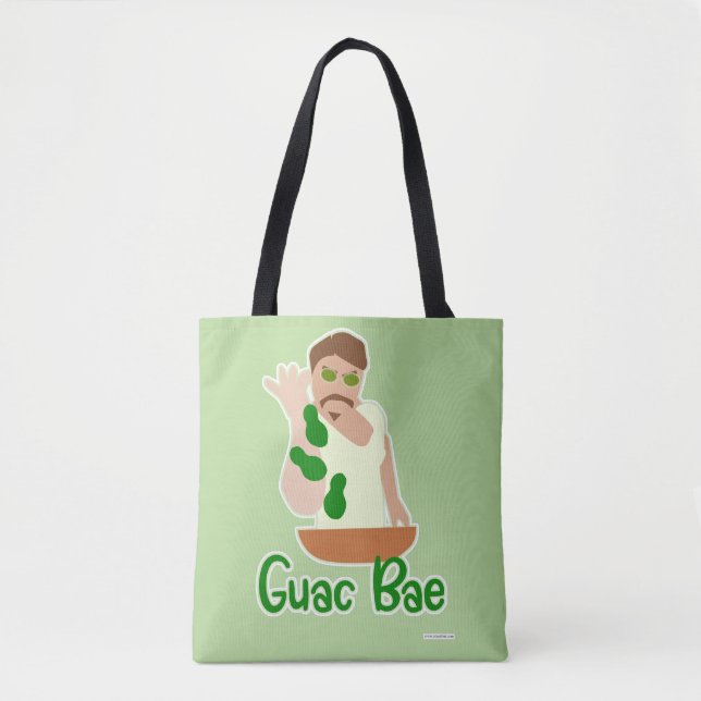 Guac Bae Funny Avocado Cartoon Chef Art Tote Bag (Front)