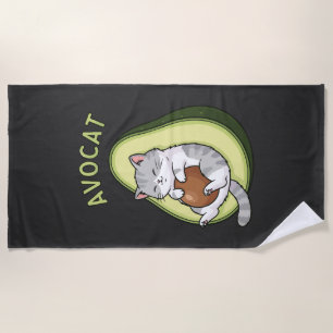 Guac Meow Mode Beach Towel