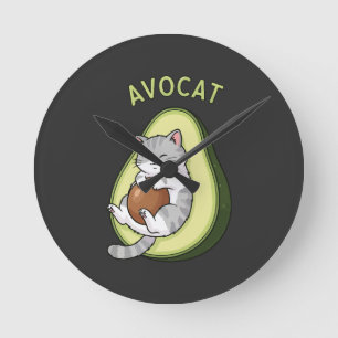 Guac Meow Mode Round Clock